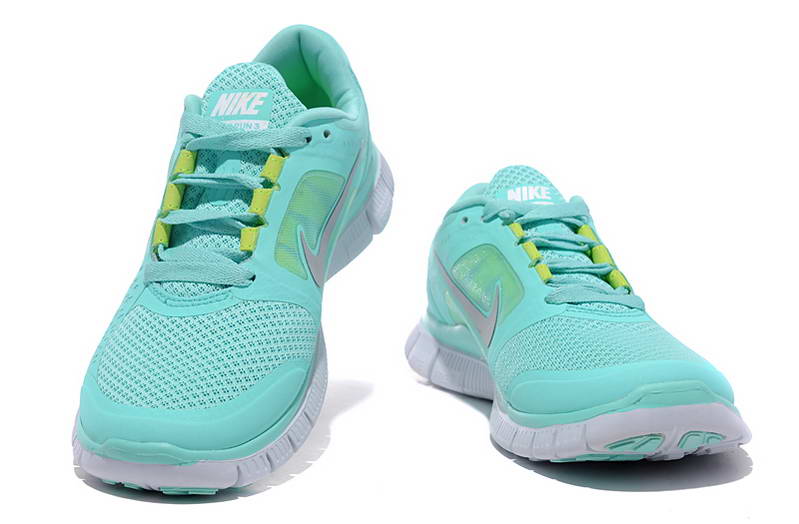 Nike Free run Womens Shoes 5.0  breathable Blue Silver (3)